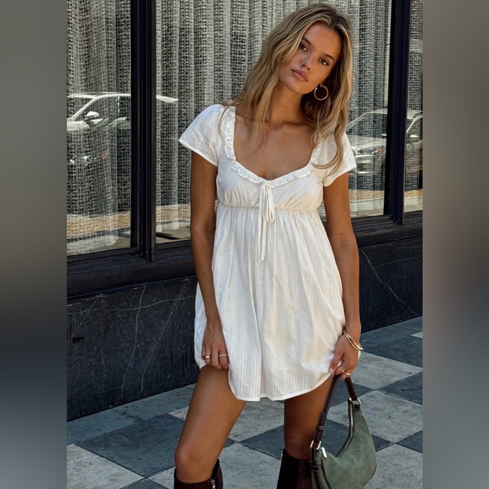 Princess Polly Montserrat Mini Dress White Lined US 8 NWT